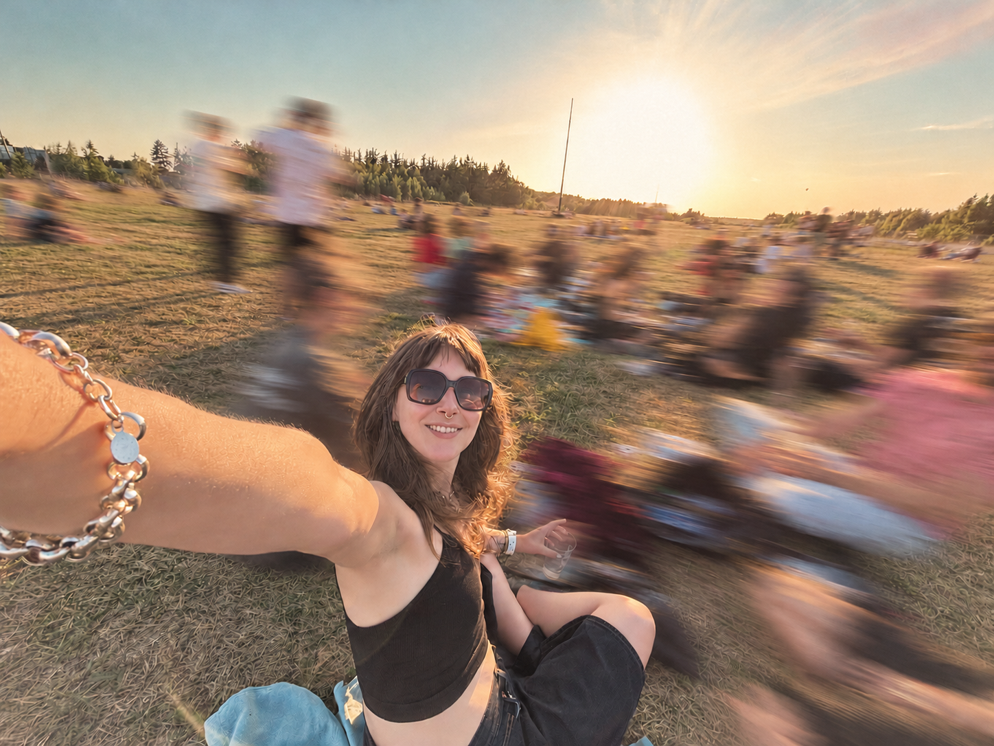Marijke enjoying a sunset outdoors